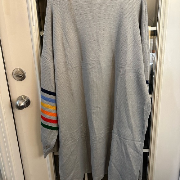 Blotona Womens Open Front Cardigans Sweater Long Sleeve Loose Fit Rainbow - Picture 3 of 5